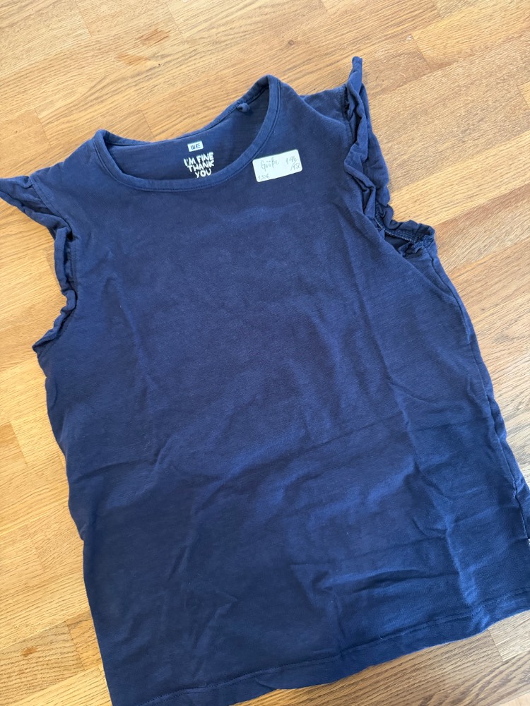 Blaues ärmelloses Top Mädchen Größe 146/152