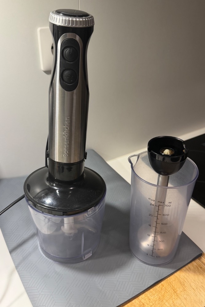 Bonsenkitchen Stabmixer Set mit Becher und Zerkleinerer