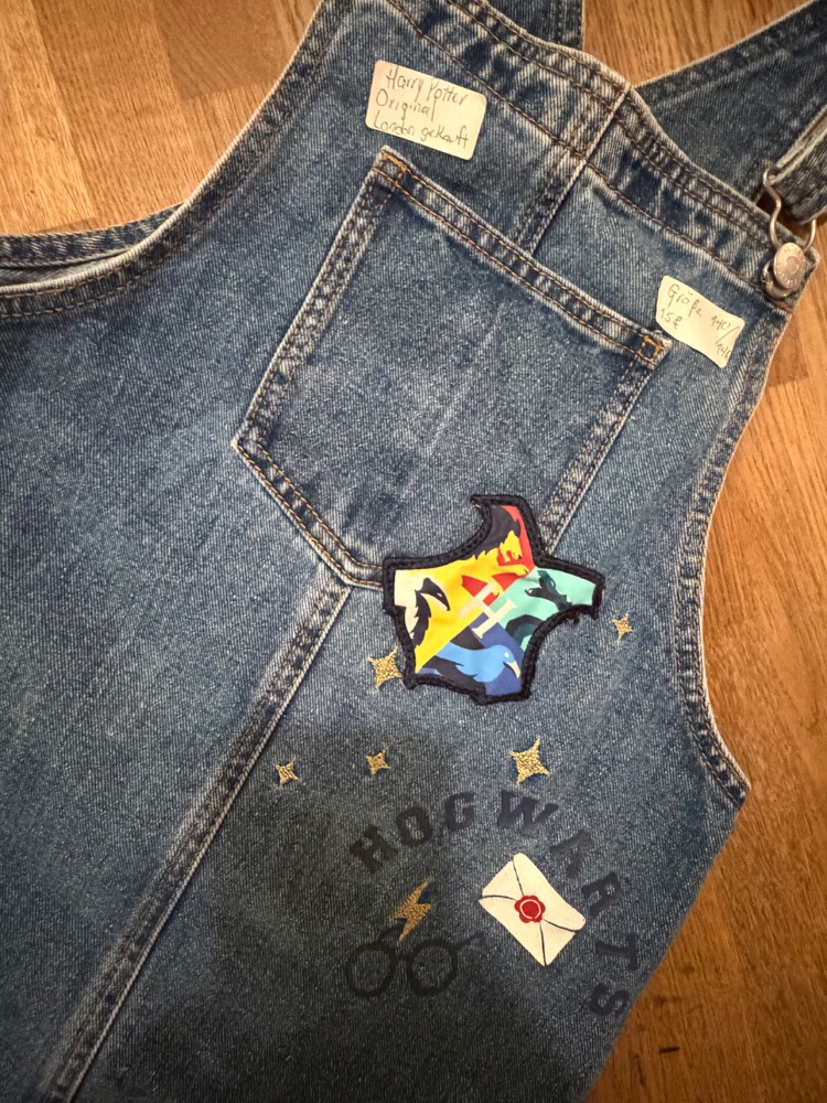 Wie Neu! Original Harry Potter Jeans Latzkleid Gr. 140/146